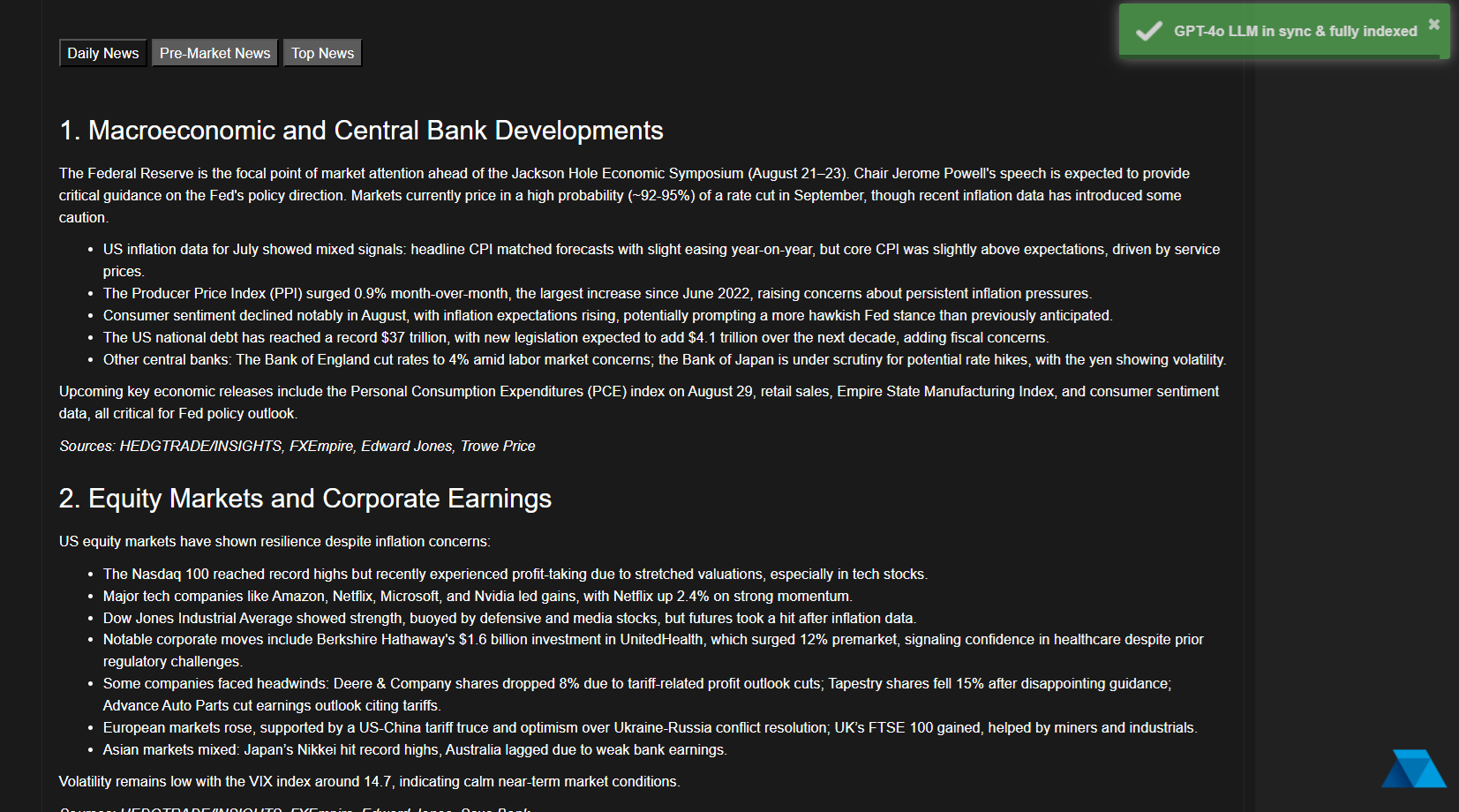 Hedgtrade research report